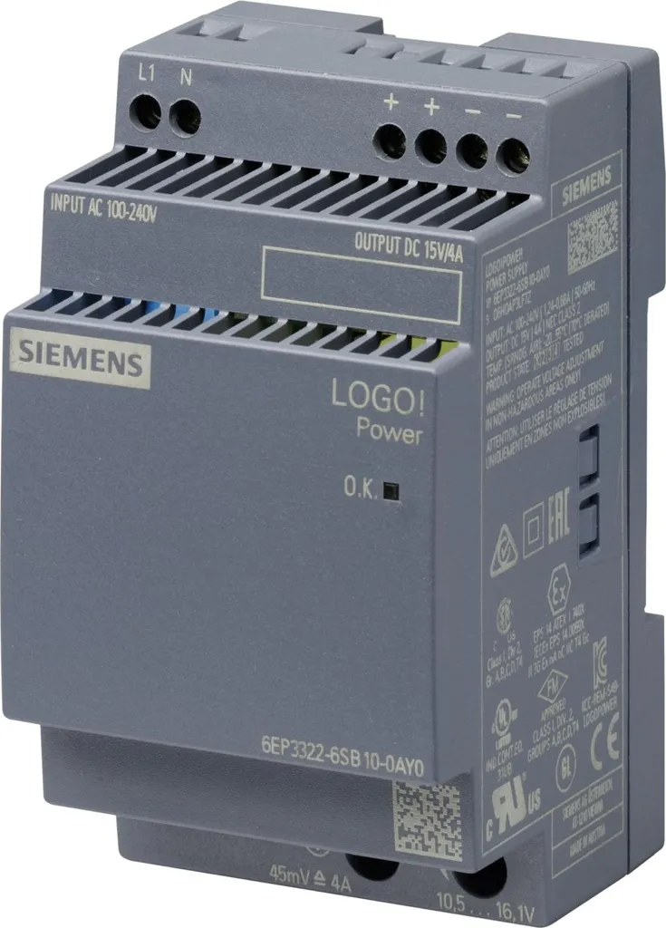 Convertisseur de tension Siemens 6EP3322-6SB10-0AY0 pour rail DIN 24V