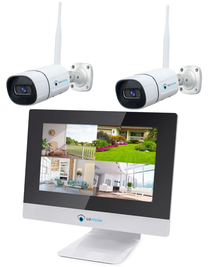 LUVISION Dual WLAN Funk Kamera Set Überwachungssystem mit Produktbild 