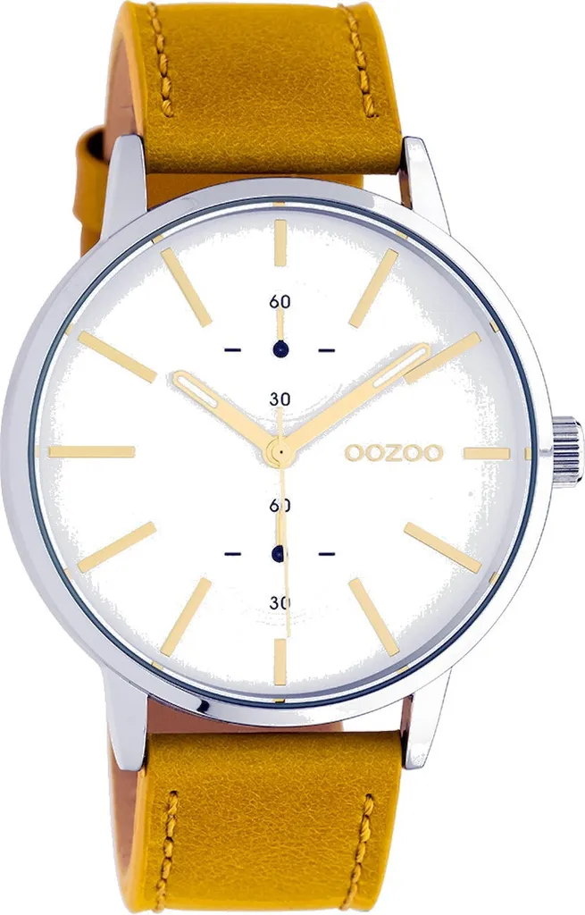 Montre Oozoo C10585 Femme Jaune Moutarde et Argenté - Look Minimaliste