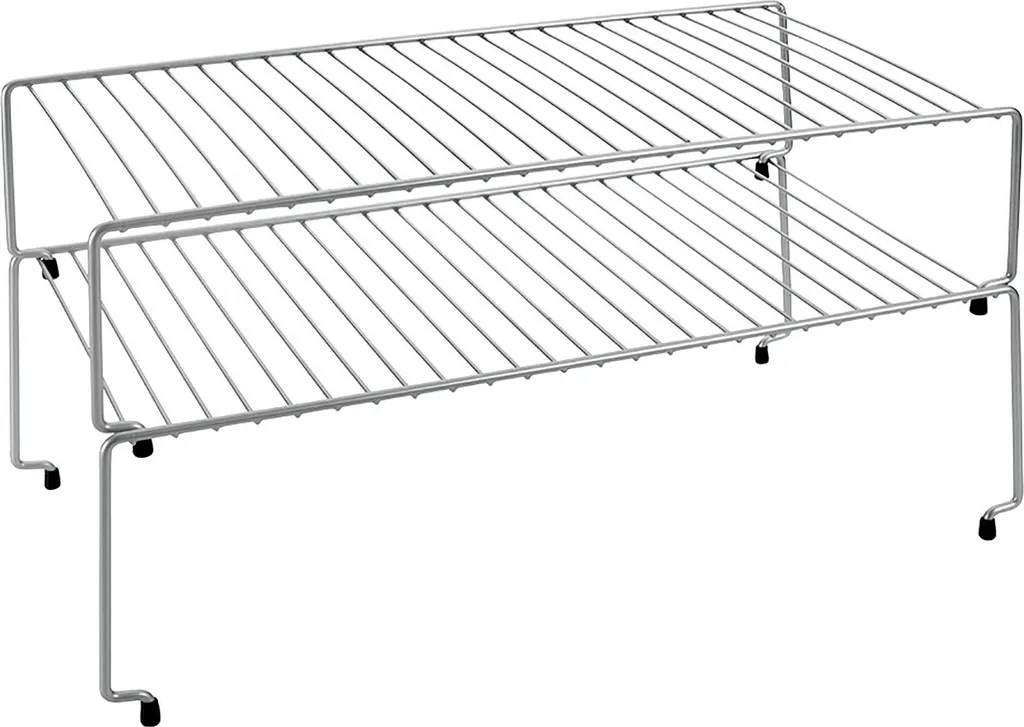 Organizer Cucina Metaltex Sky Space Reclaimer 2 Ripiani Argento 47x23 cm