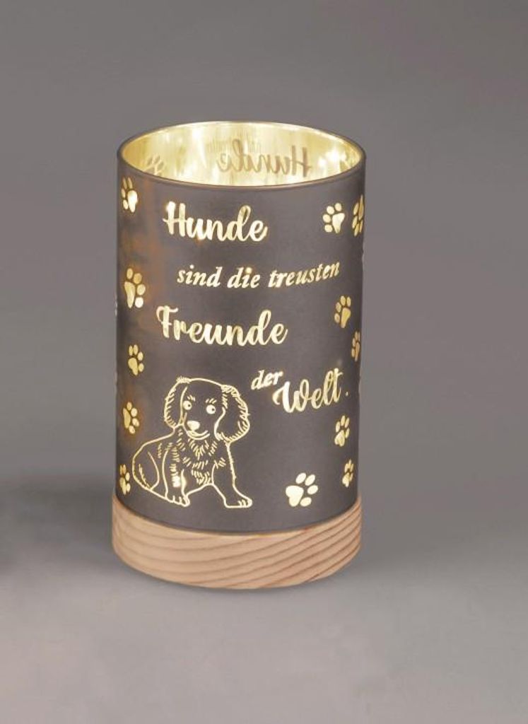 Dekorative LED-Lichtsäule mit Hundemotiv und Timer, Produktbild 