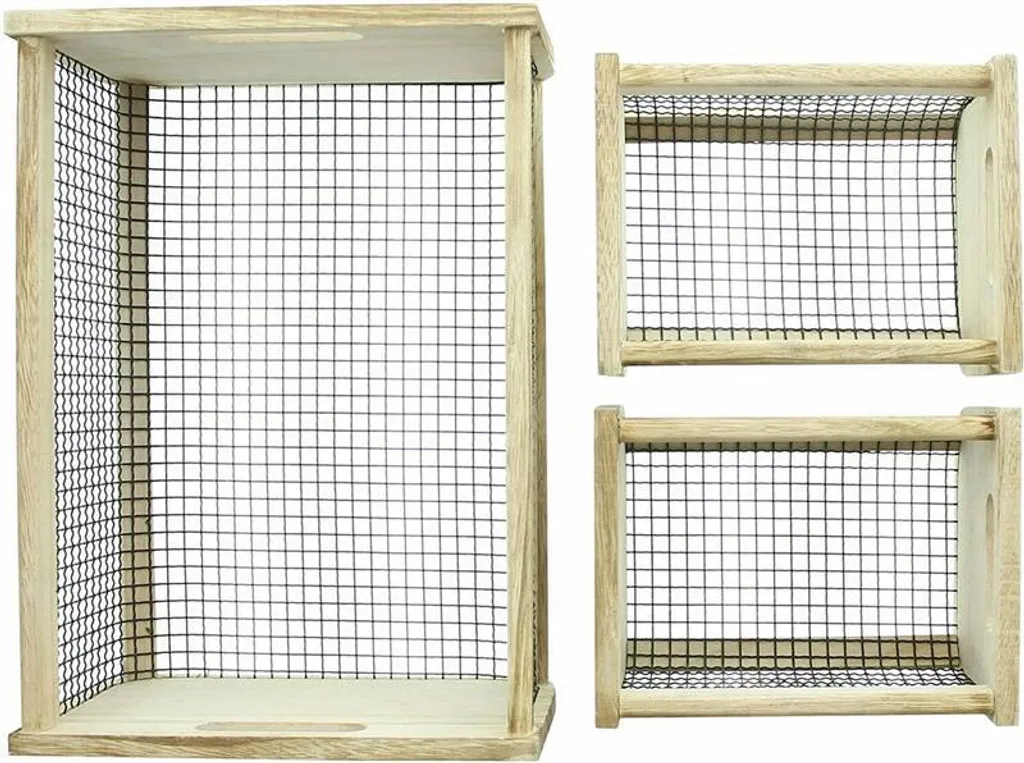 Set de rangement bois et métal Trend robuste pour décoration maison - 3