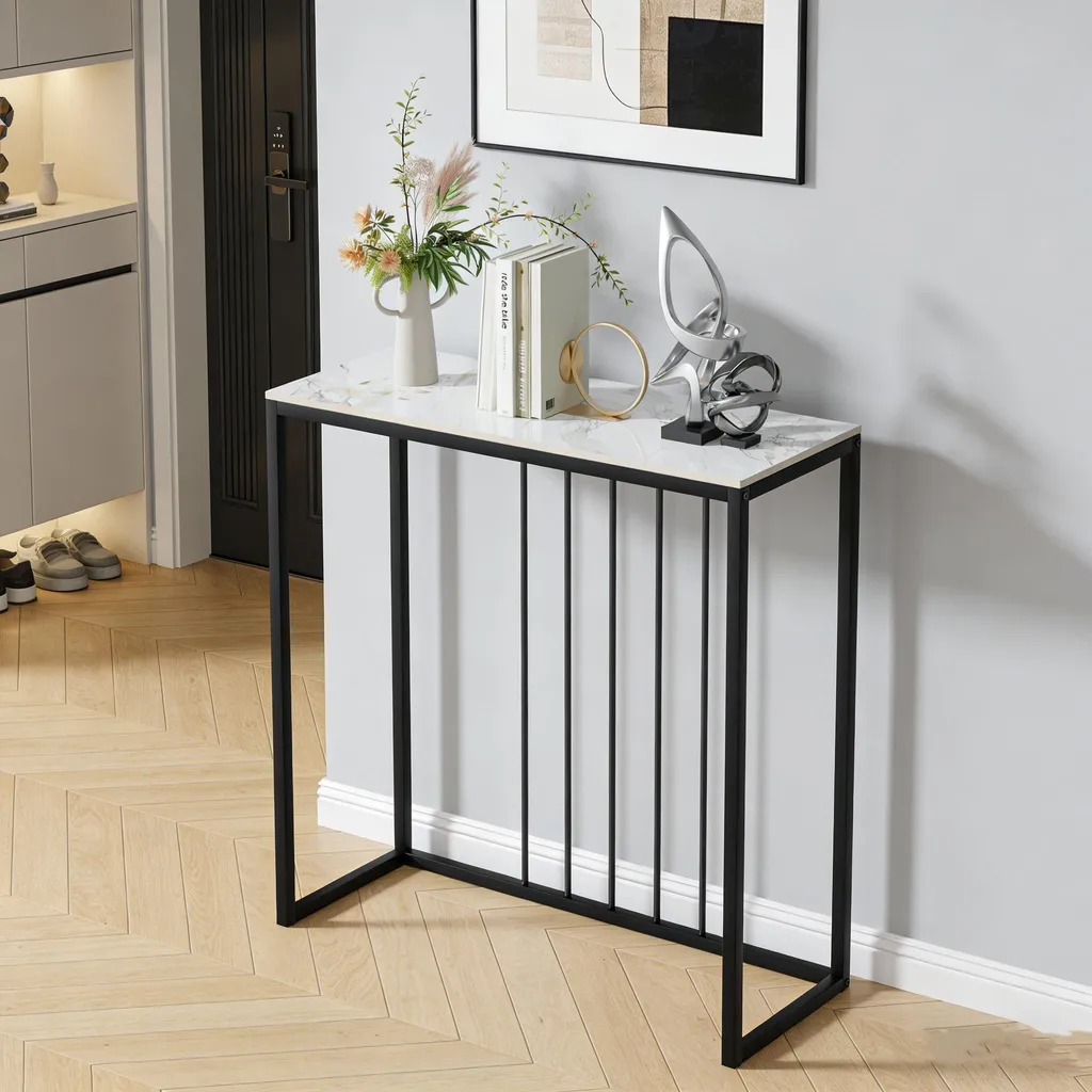 Optimisez votre Entrée avec cette Table Console de 80 cm Design Marbre - 3