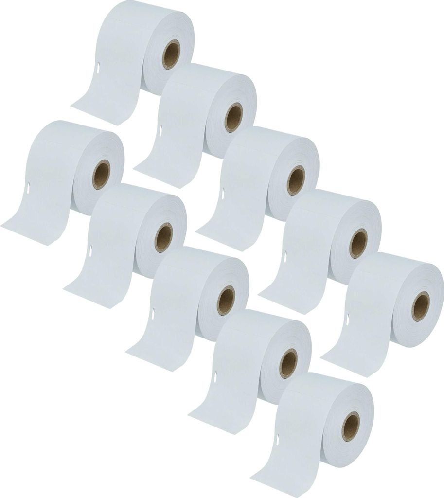 vhbw 10x Rolle 62mm x 106mm (250 Etiketten) kompatibel mit Dymo LabelWriter 4XL, 450 Twin Turbo, 450 Turbo, 450 Duo Drucker Weiß