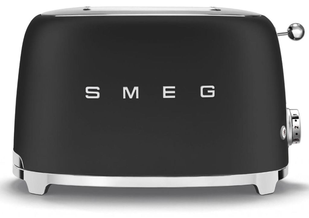 Smeg TSF01PGEU Retro 50's Style 2-Slice Toaster Mattschwarz Produktbild 