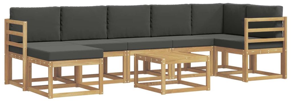 vidaXL Outdoor-Sofagarnitur 8 pcs Weiß und Anthrazit Polyester