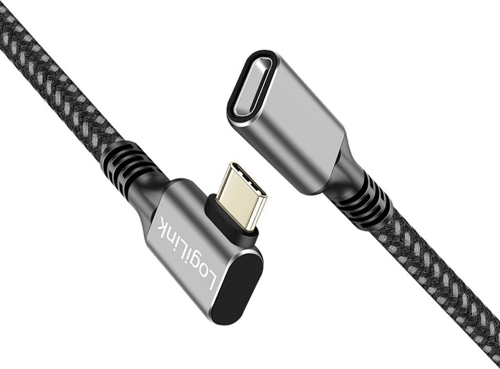 LogiLink USB 3.2 Gen1 Verlängerungskabel Alu-Gehäuse 2,0 m schwarz/grau