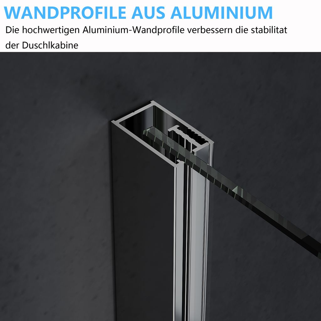 IMPTS Duschkabine 80x80cm Viertelkreis Duschabtrennung Rund Produktbild 7