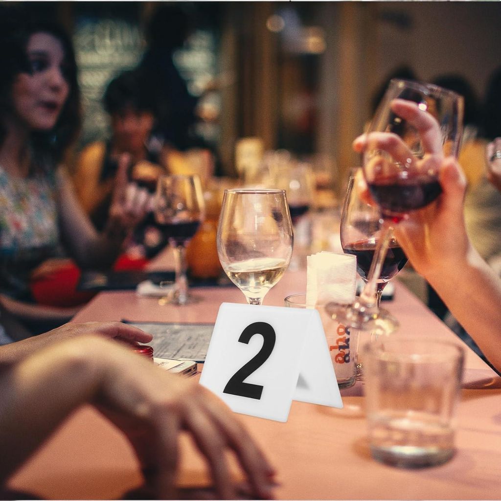 10 Stück Tisch Zelt Nummer Plakette Dekoration - Tisch Nummer im Restaurant - Hochzeit Feier ID Zelte - Acryl Spiel Zubehör