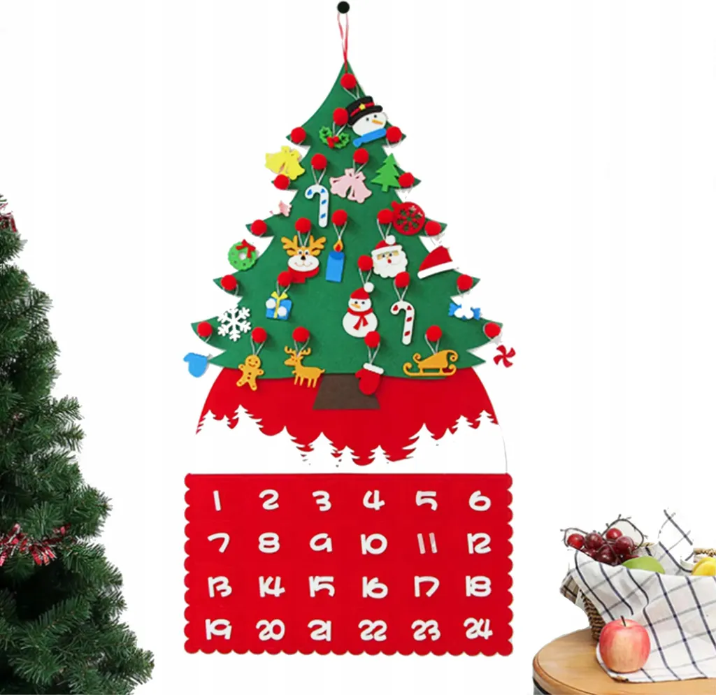 Tapis de sapin de Noël calendrier de l'Avent décoration chambre E3M - 4