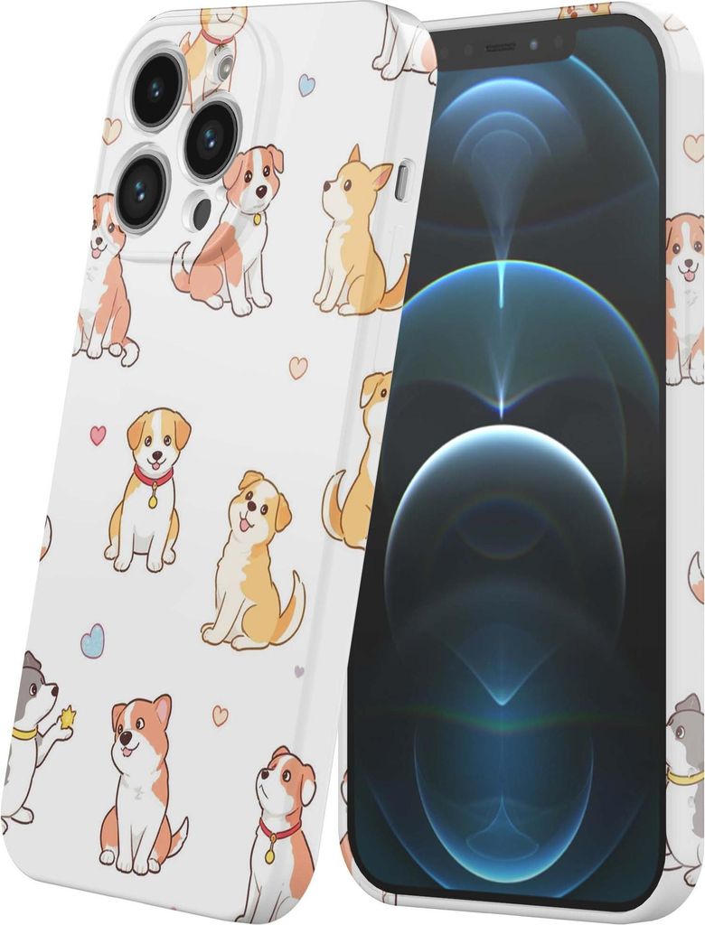 Smartphonica Handyhülle passend für iPhone 12 Pro mit Hunde Aufdruck - Flexible Softcase TPU - Backcover Case Hunde Design