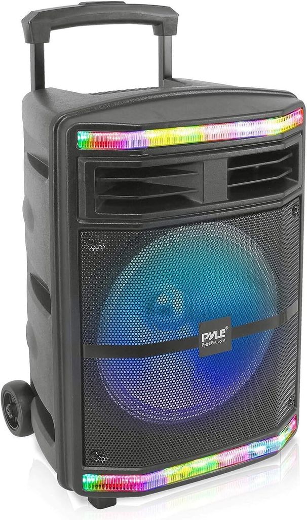 Pyle Partybox - Bluetooth Lautsprecher Groß, PA Anlage, Musikbox, Karaoke Box, 600W, 10" Subwoofer, Tragbare Musikboxen mit wiederaufladbaren Akku