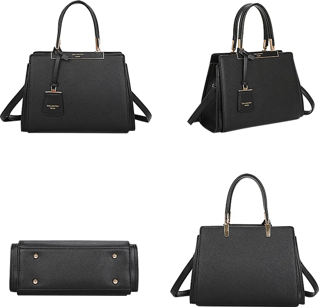 Sac à Main Noir Rigide avec Fermeture Sécurisée et Design de Luxe - 4