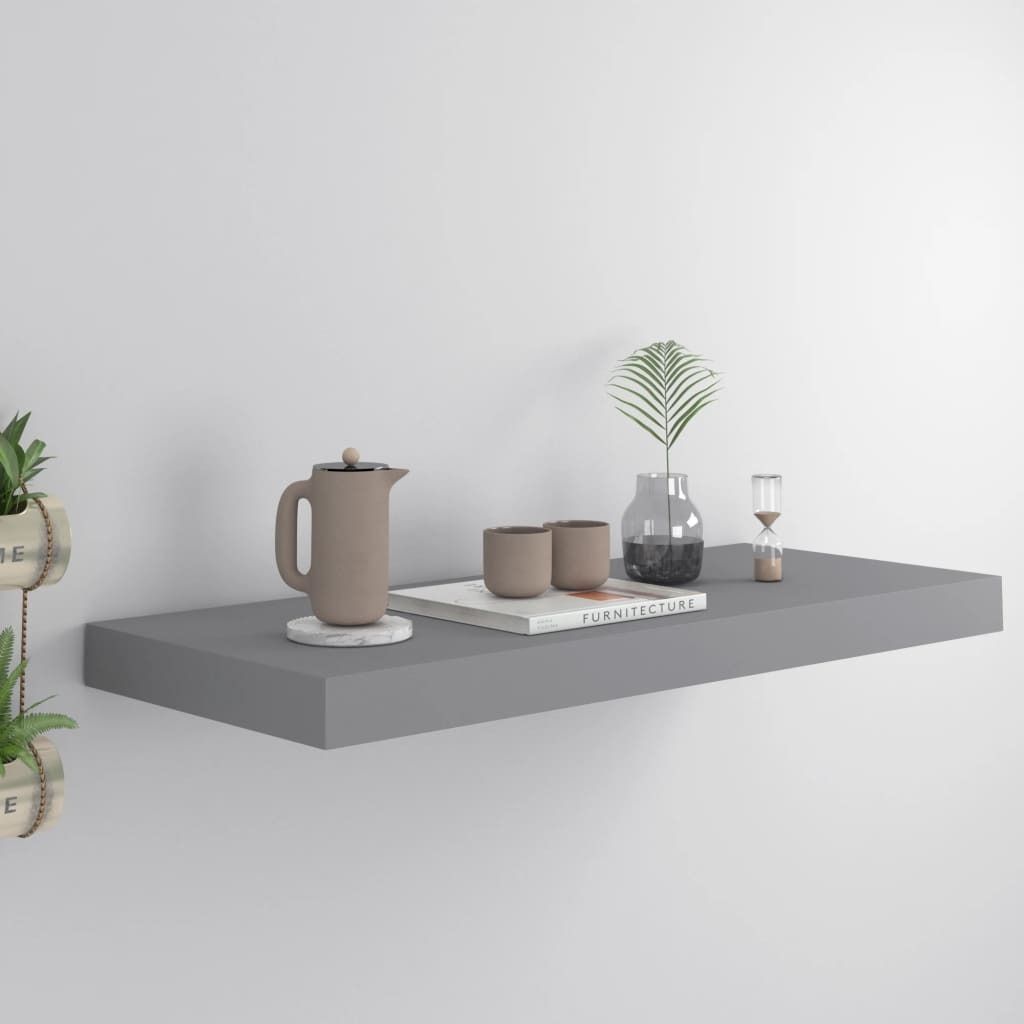 Schwebendes Wandregal Grau 60x23,5x3,8 cm MDF , Wandregale Design 2024