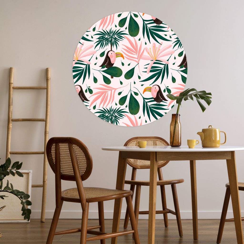 MuchoWow - Tapetenkreis - Wandbild rund - Schlafzimmerdekoration - Wanddeko - runde Tapete - Kunst für zu Hause