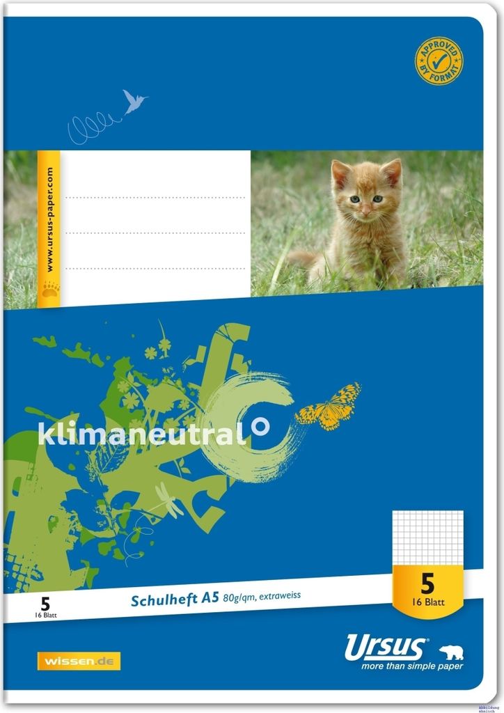 Schulheft A5 Lineatur 5 5mm kariert 16 Blatt Packung mit 10 Stück