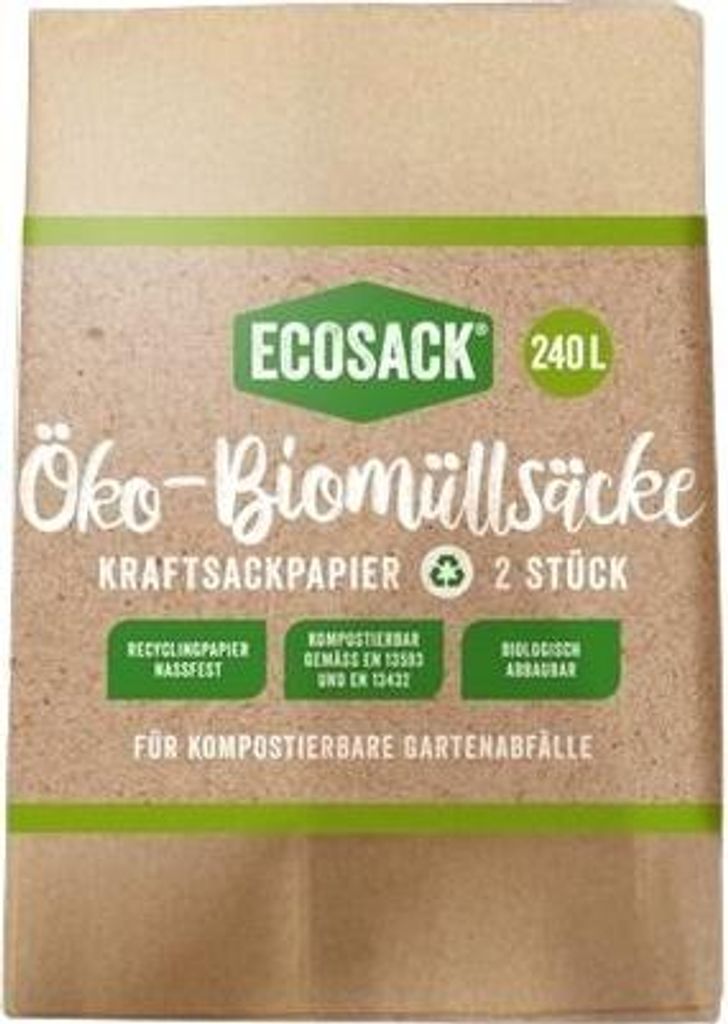Biomüllsäcke 240 L aus 100% Recyclingpapier kompostierbar Produktbild 