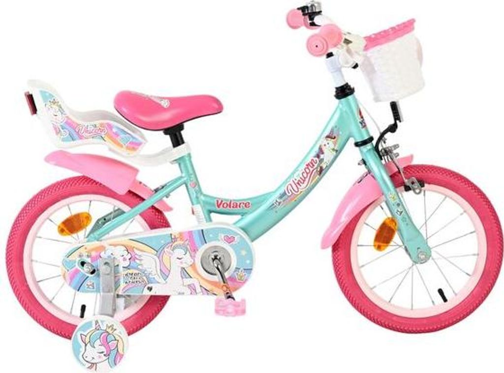 Volare Unicorn Kinderfahrrad - Mädchen - 14 Zoll - Grün Produktbild 