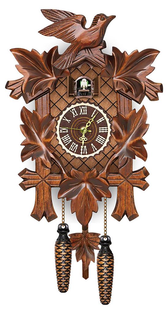 Wandklok met kuukelalarm, Scandinavische vintage stijl, Productafbeelding 