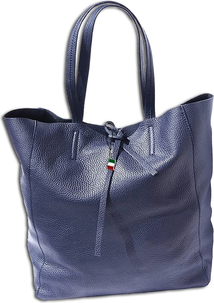 Florence Damen Shopper echtes Leder Henkeltasche blau 30x35x15 cm OTF112M