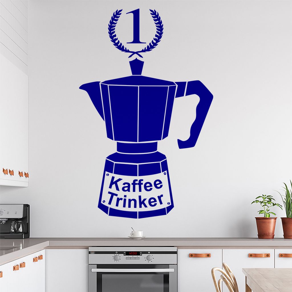 Kaffeetrinker 1. Platz Wandtattoo in 6 Größen - Wandaufkleber Wall Sticker - Dekoration, Küche, Wohnzimmer, Schlafzimmer, Badezimmer