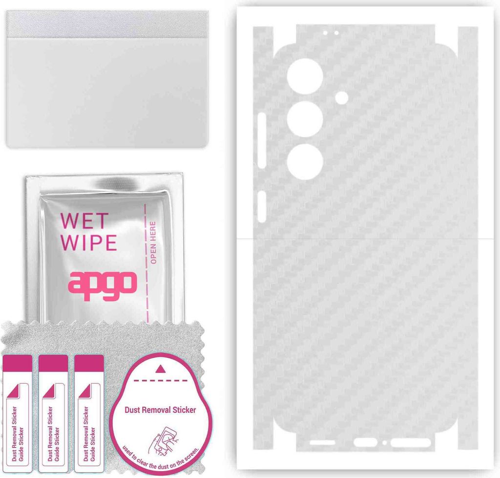 apgo Rückseite + Seiten Schutzfolie, Skin, kompatibel mit Samsung Galaxy S24, Hinten Displayschutzfolie aus Vinylfolie, kratzfest, einfache Montag...
