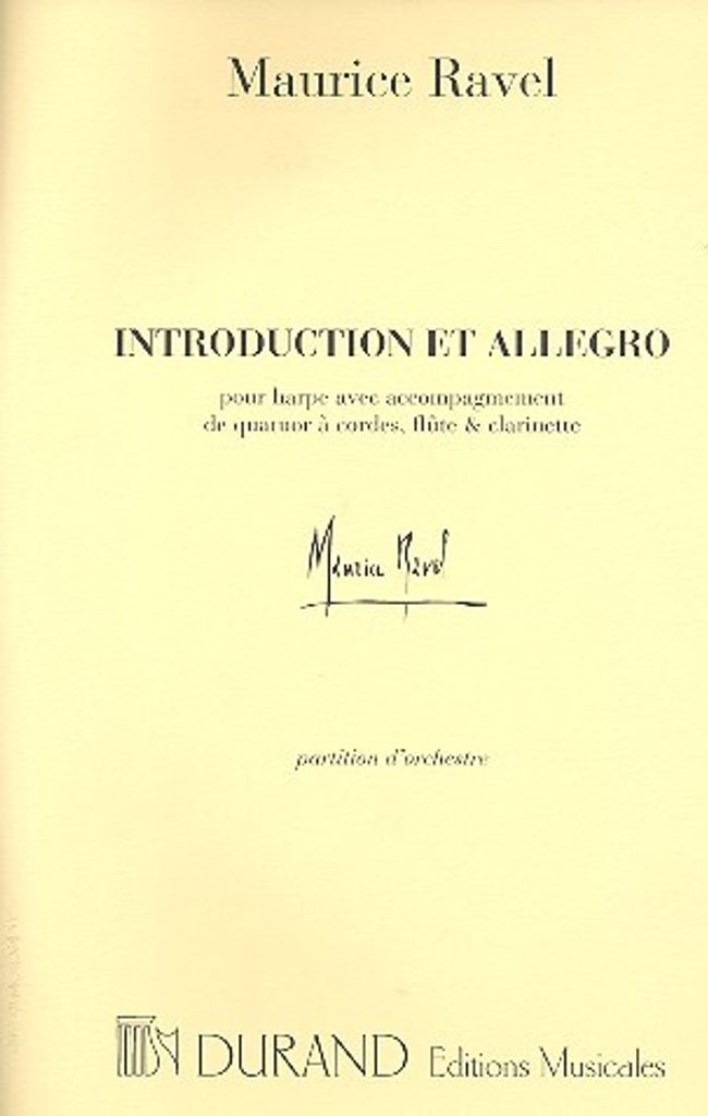 Introduction et Allegro pour harpe soliste, flûte, clarinette et quatuor à cordes partition