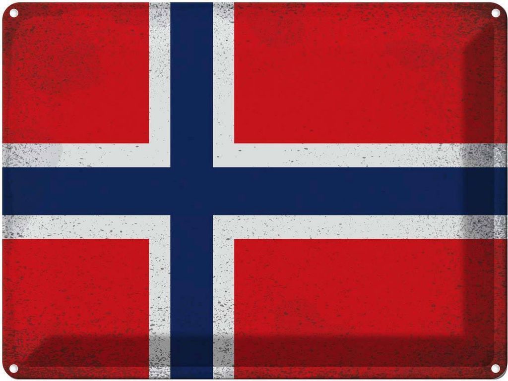 vianmo Kovová Nástěnná cedule 30x40 cm Norwegen Flag Norway Obrázek produktu 