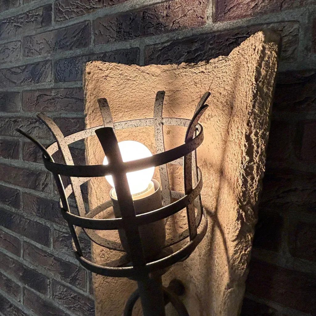Lampe à Tuiles Torche Murale Dungeon - Éclairage Médiéval Authentique - 14