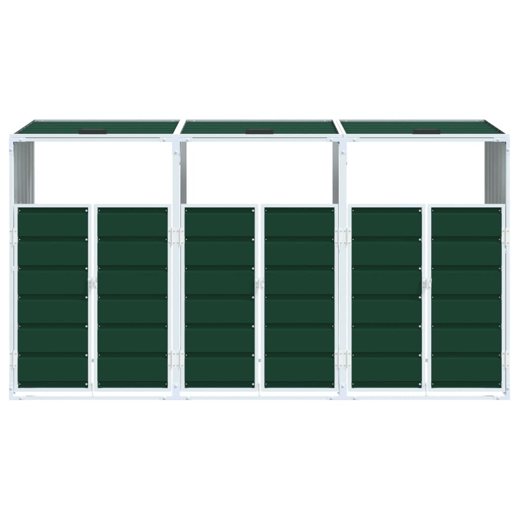 vidaXL Odpadkový box na 3 tony zelený 216x81x115 cm oceľ Obrázok produktu 5