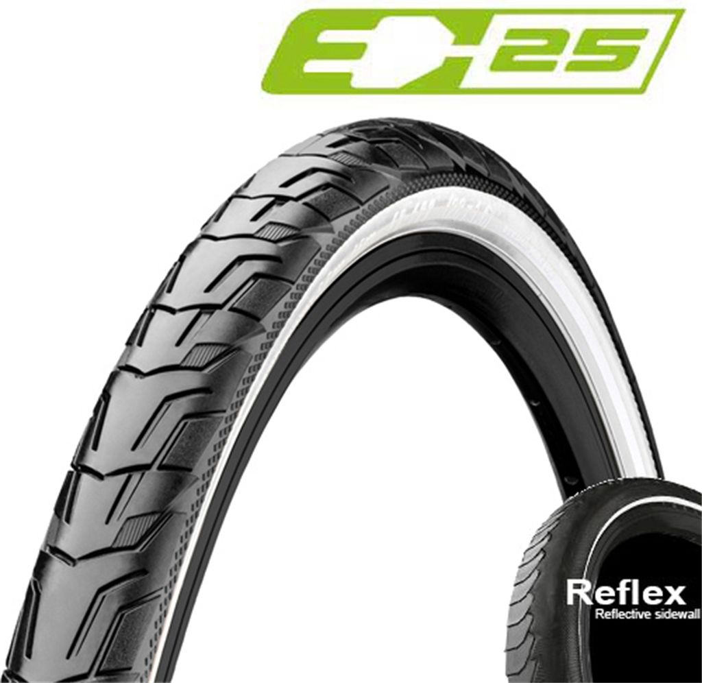 Continental 47-622 RIDE City, E-25, Draht, Reflex schwarz/weiß