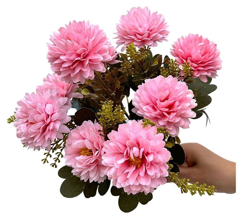 Künstlicher Chrysanthemenstrauß, Kunstblumen mit biegsamen Stielen, realistische Kunstblumen für Zuhause, Hochzeiten, Partys, Esstischdekorationen