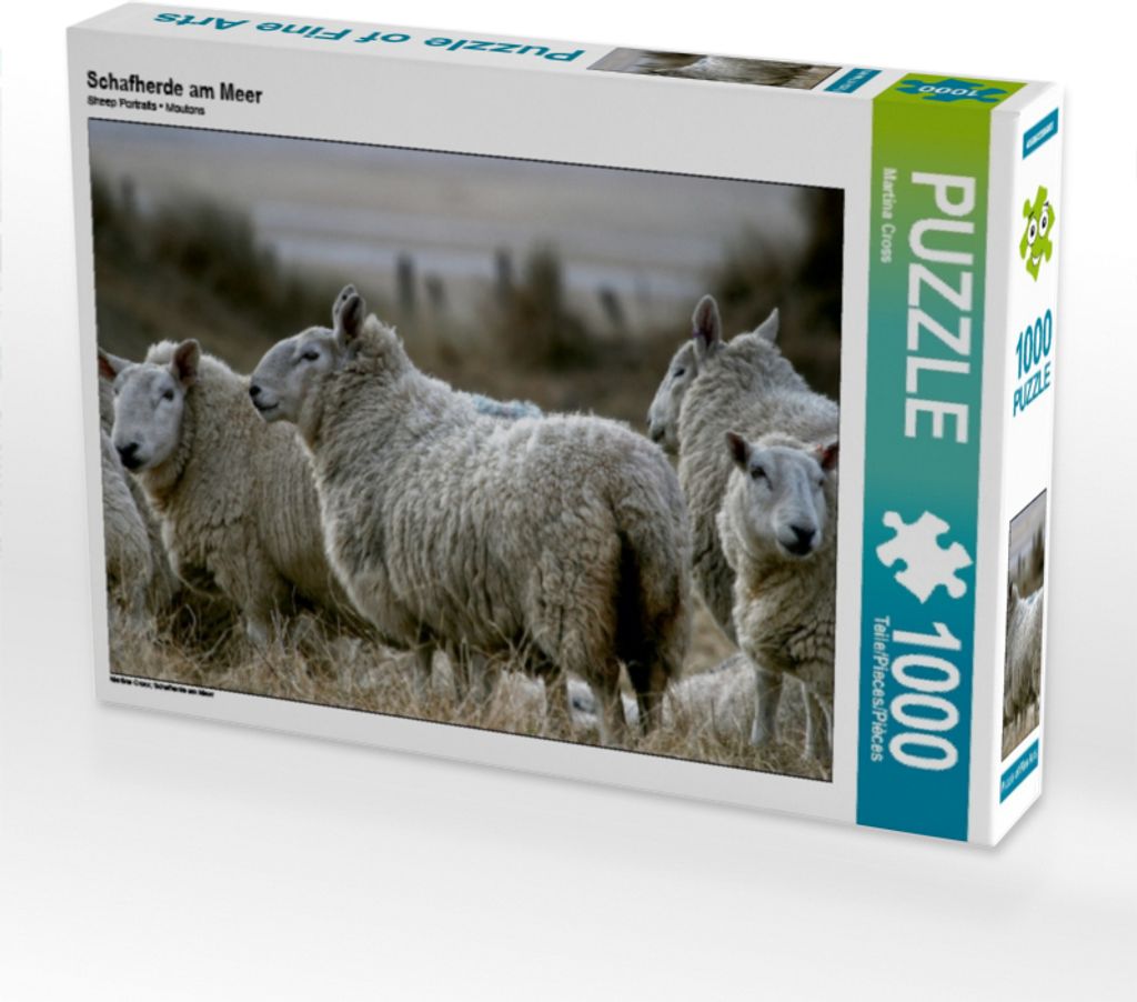 Calvendo Schafherde am Meer 1000 Teile Puzzle quer 640x480mm, Cross Martina; 7316183