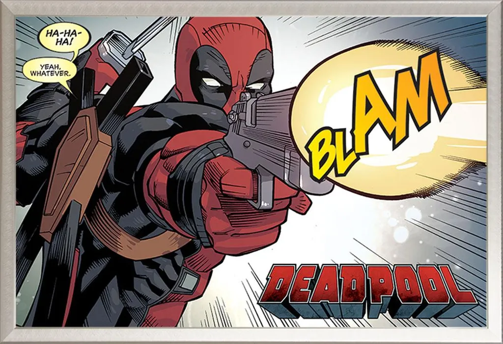 Poster Deadpool sous Cadre Alu Shinsuke avec Vitre Acrylique 61x91cm