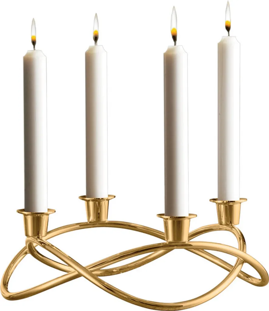 Candelabro Season Georg Jensen Oro - Arredo Tavola Esclusivo 26cm