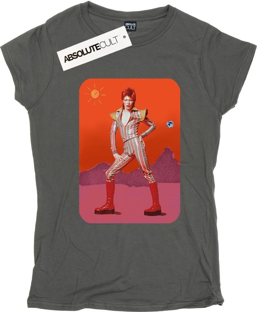 David Bowie - "On Mars" T-Shirt für Damen BI16846 (XXL) (Holzkohle)