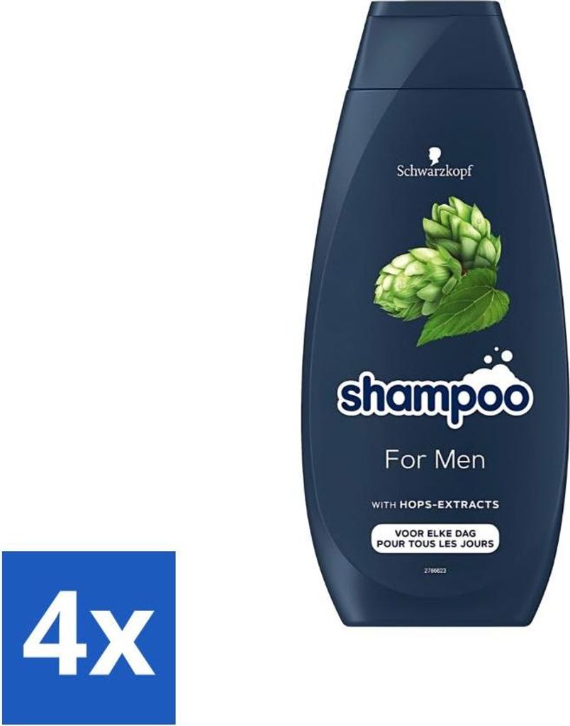 Schwarzkopf - Shampoo - Für Männer - Mit Hopfenextrakt - Für die tägliche Anwendung - 400 ml - Vorteilspack - 4 Stücke