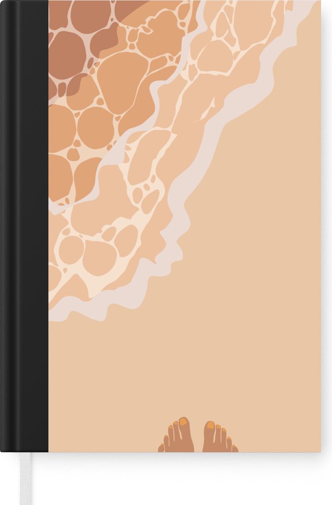 MuchoWow Notizbuch Tagebuch Haushaltsbuch Notebook A5 Strand - Meer - Fuß - Notizblock - Notizheft - Notebook - Schreibblock - Papier