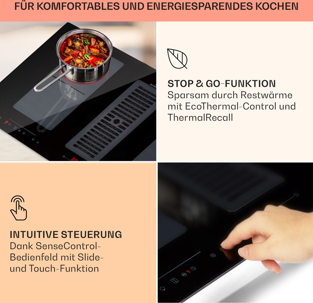 Klarstein 2-in-1 Induktionskochfeld mit Dunstabzug, Produktbild 5