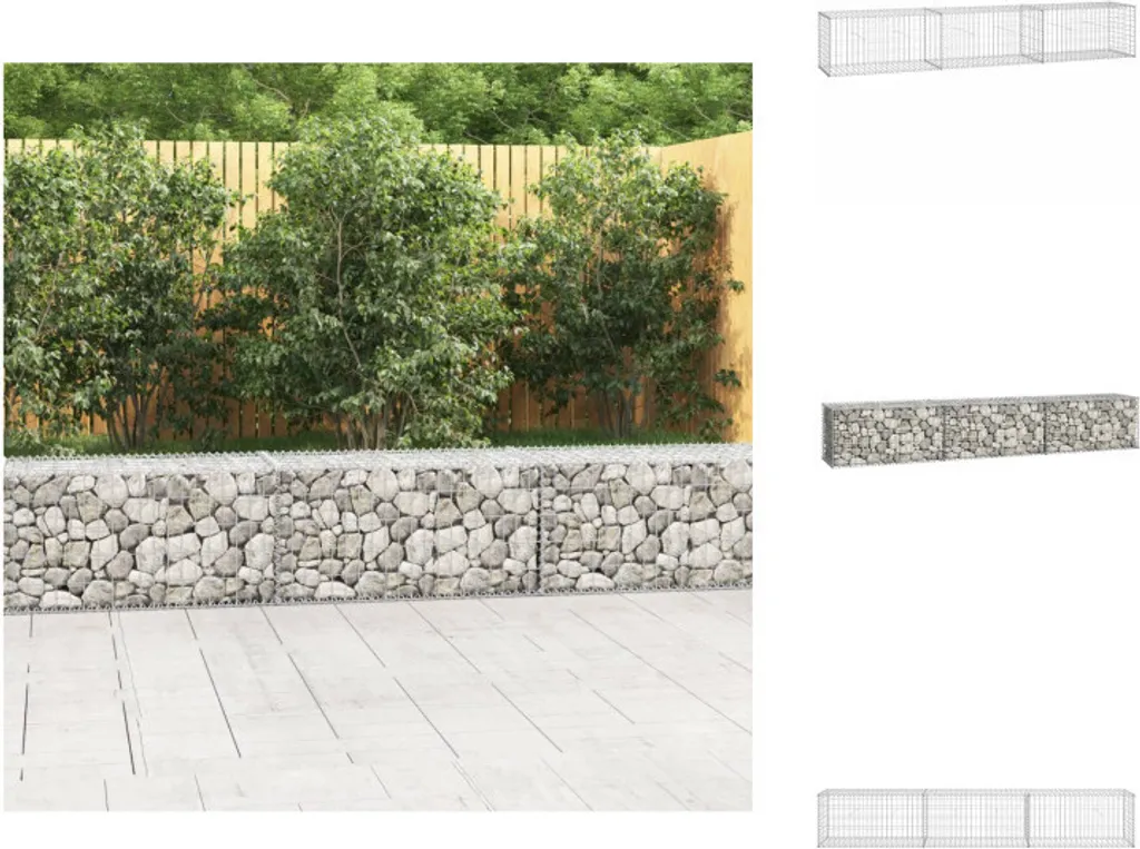 vidaXL Muro di gabbioni con copertura 300×50×50 cm Acciaio zincato - Pannelli di recinzione