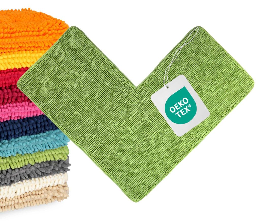 WohnDirect narożna mata łazienkowa PARIS Green 100 x 100 x Zdjęcie produktu 