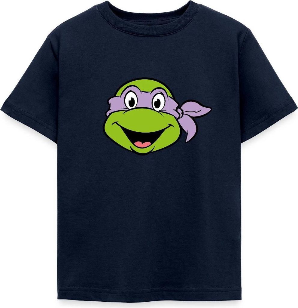 Spreadshirt Teenage Mutant Ninja Turtles Donatello Kostüm Karneval Kinder T-Shirt, 110/116 (5-6 Jahre), Navy