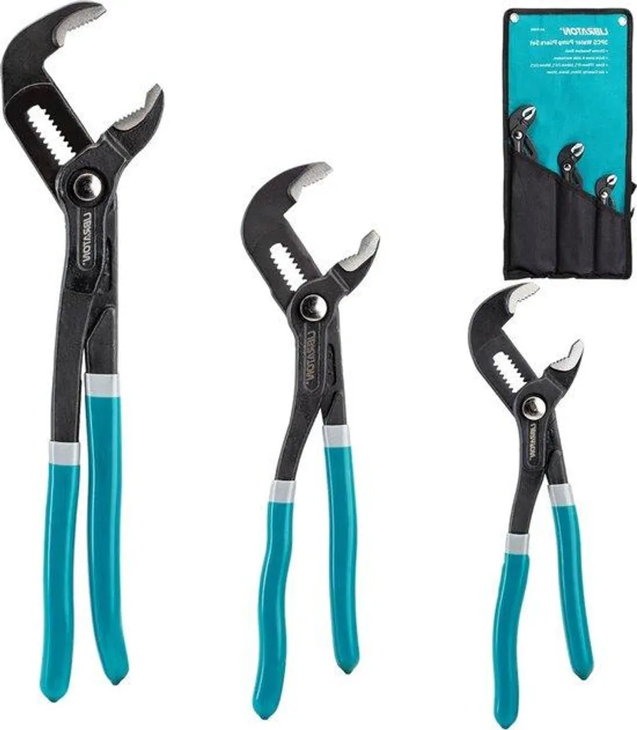 Pince multiprise universelle en inox lot de 3 pièces réglage rapide