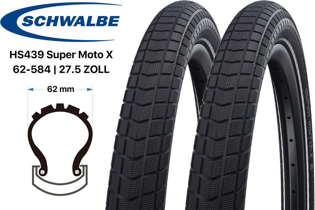 2 Stück 27.5 Zoll Super Moto X 62-584 Reifen 27.5x2.4 Produktbild 