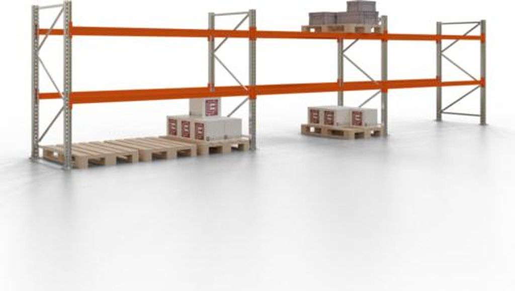 Palettenregal - 3 t - 2,0 x 8,5 x 1,1 m - 3 Felder - Schwerlastregal - VKfrei