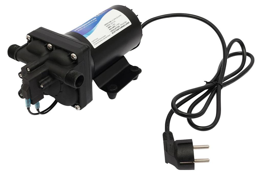 Automatische Wasserpumpe - Membran Druckpumpe 220V - 184W 17,3 l/min - Förderhöhe 40 m - Selbstansaugend 3 m - EU Stecker - Schwarz