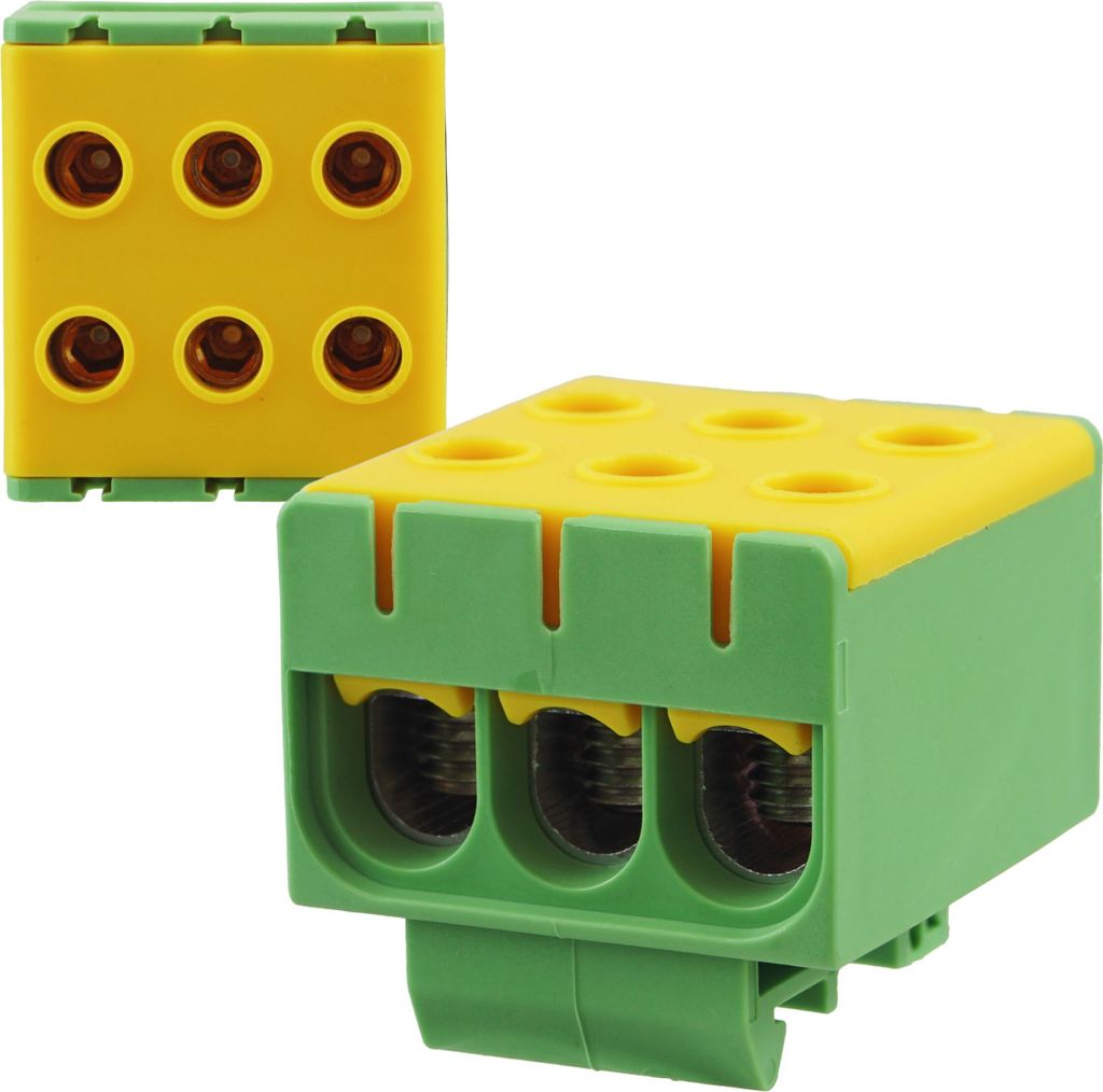 Universalklemme Hutschiene Leitungsklemme Anschlußklemme Klemmblöcke 50mm² Gelb/Grün