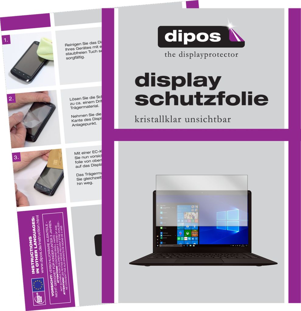 1x Schutzfolie für Peaq Slim PNB S130 klar Displayschutzfolie Folie Display Schutz dipos