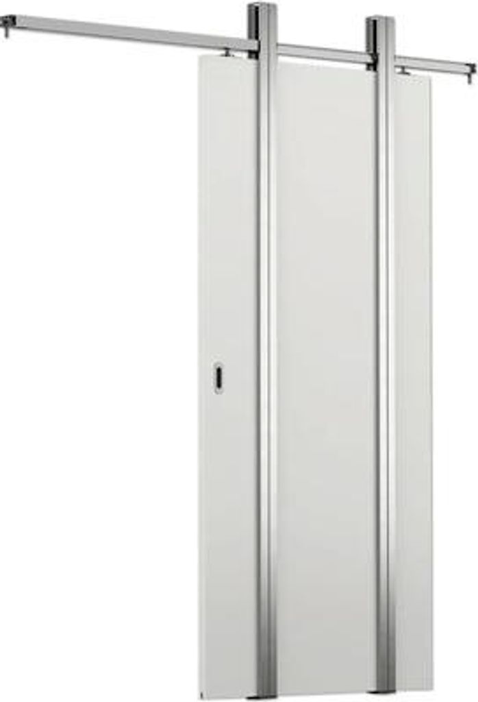 Pertura Skugga Schiebetür-Komplettsystem in der Wand laufend CW75/100 inkl. Holztür 860x2110 mm CPL Weiß RAL 9016