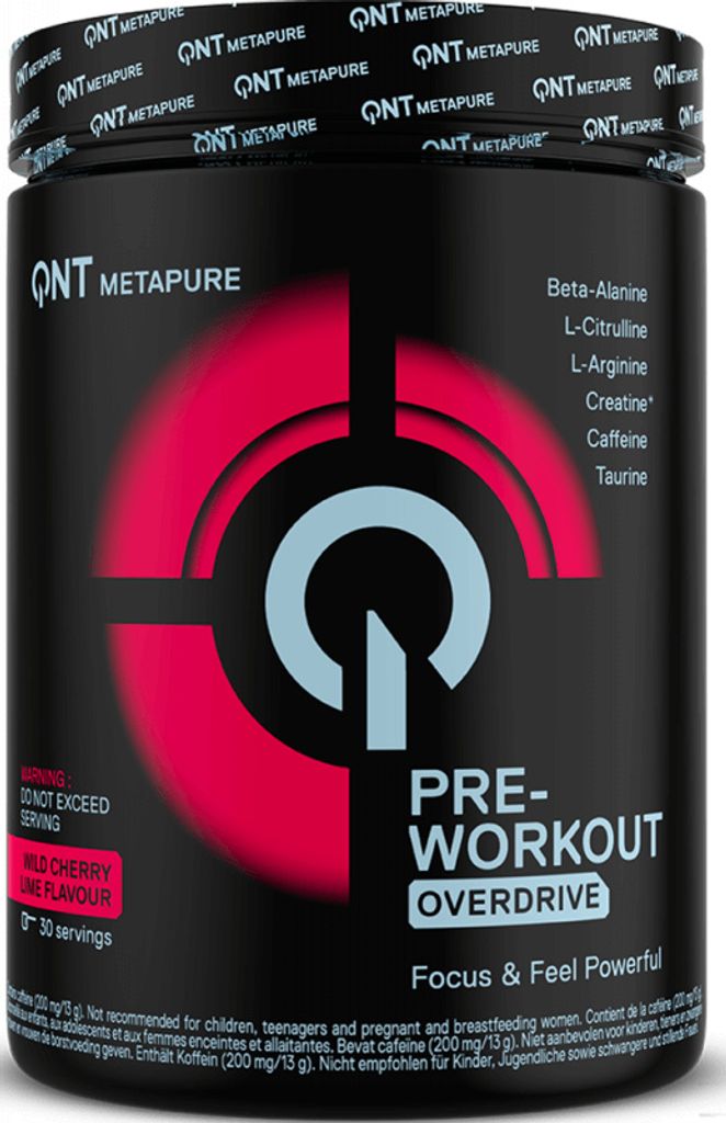 QNT Pre-Workout Overdrive (30 Serv) Wild Cherry Lime - Pre-Workout - Pre-Workout Booster